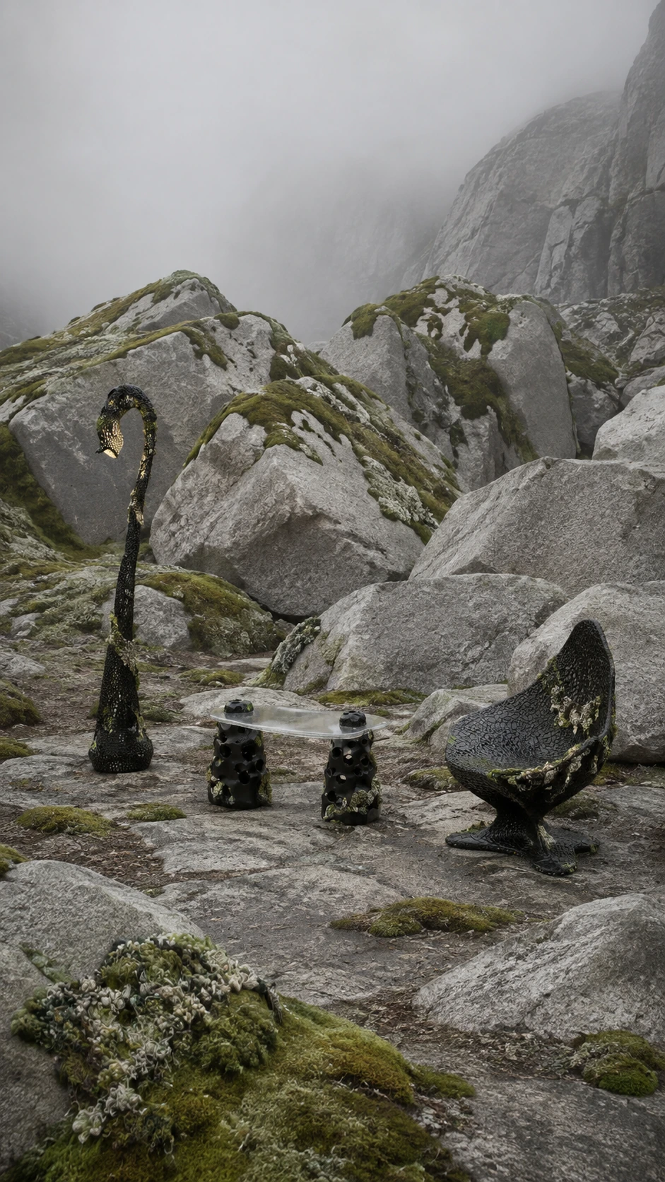 多孔家具 · 落地灯 — 系列场景渲染 / 完整画幅